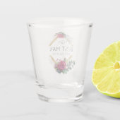 Beste man Roodroodbruidsdatum Monogrammed Gl Shot Glas (Achterkant)