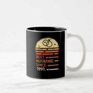 Beste man sinds 1991, retro vaderdag tweekleurige koffiemok