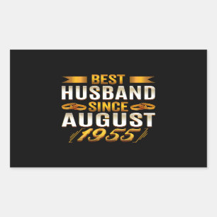 Beste man sinds augustus 1955 Funny Annivesary Rechthoekige Sticker