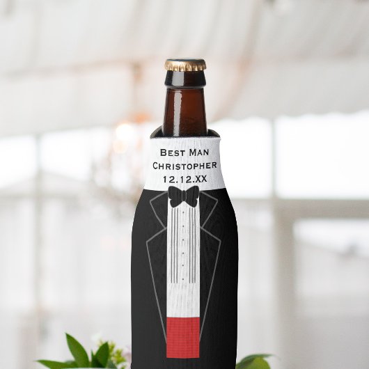 Beste Man Tuxedo Bruidsfeest Fles Koeler