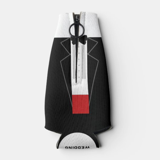 Beste Man Tuxedo Bruidsfeest Fles Koeler (Achterkant)