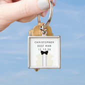 Beste Man Tuxedo Bruiloft Zwart Stropdas Sleutelha Sleutelhanger