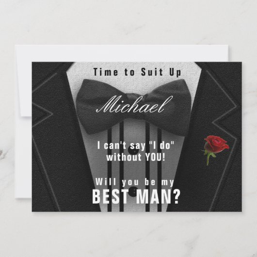 Beste man Tuxedo uitnodiging pak omhoog (Voorkant)