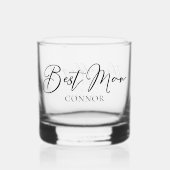 Beste man tweezijdig bruiloft whisky glas (Voorkant)