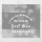 Beste man voorstel Bubbly Sparkly gepersonaliseerd Bier Etiket (Enkel label)