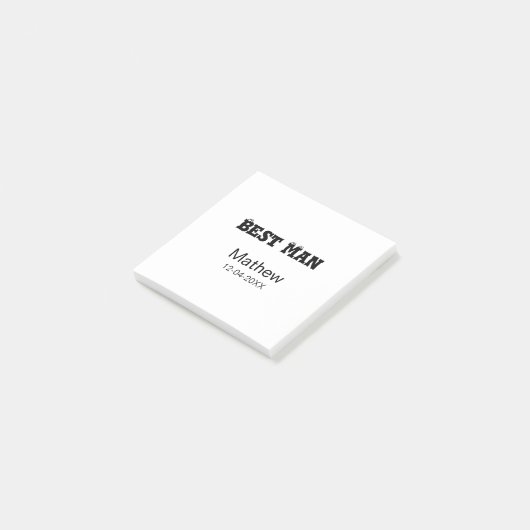 Beste man vrijgezellenfeest toevoegen naam datum e post-it® notes (Schuin)