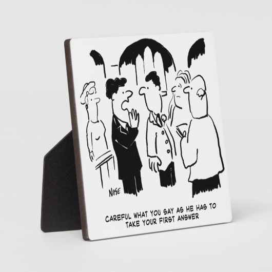 Beste man waarschuwt bruidegom. Grappige Cartoon Fotoplaat (Voorkant)