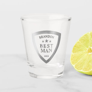 Beste Man Zilveren Schild Shot Glas