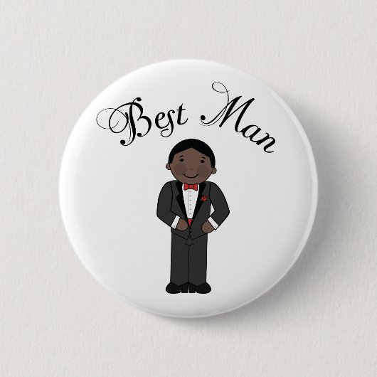 Beste man (zwart) bruiloft ronde button 5,7 cm (Voorkant)