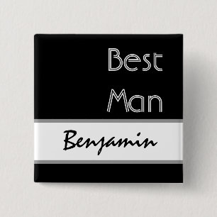 Beste man - zwarte en witte moderne Button