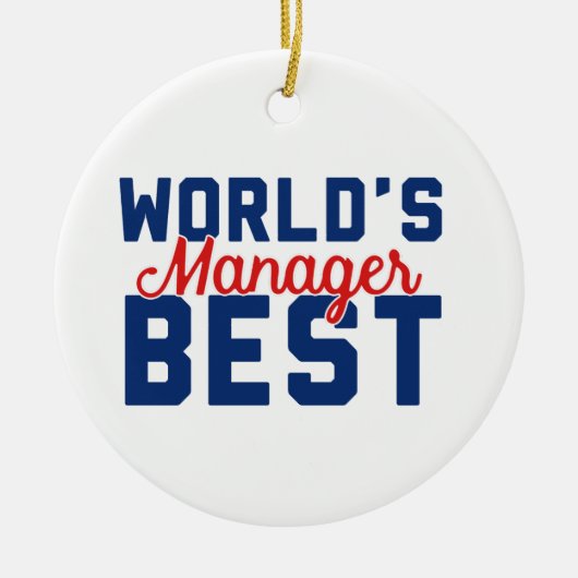 Beste manager ter wereld keramisch ornament (Voorkant)