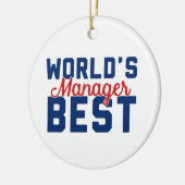 Beste manager ter wereld keramisch ornament (Links)
