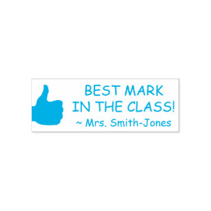 "BESTE MARK IN DE KLASSE!" + Aangepaste onderwijsn Zelfinktende Stempel