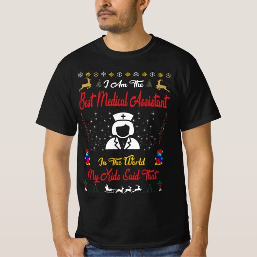 Beste medische assistent Kerstmis T-shirt (Voorkant)