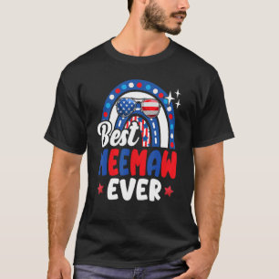 Beste Meemaw ooit regenboog zonnebril USA vlag 4th T-shirt