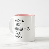 Beste memaw ooit tweekleurige koffiemok (Voorkant links)