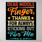 Beste middelvinger, Bedankt om altijd uit te steke Poster (Voorkant)