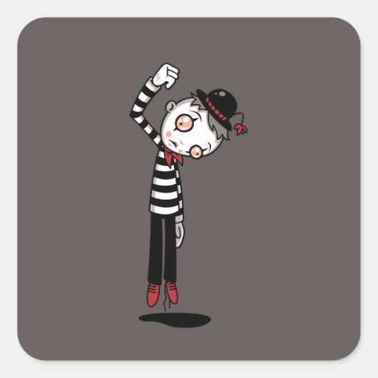 Beste Mime ooit Vierkante Sticker (Voorkant)