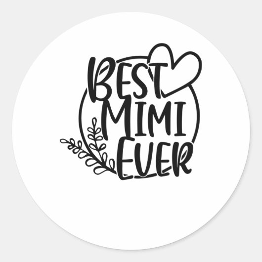 Beste Mimi Ever Ronde Sticker (Voorkant)