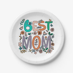 Beste moeder Bloemen Papier Bord