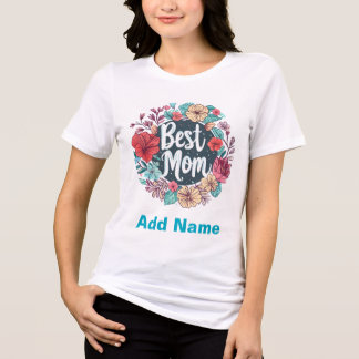 Beste Moeder Bloemenkrans - Elegant Moederdag Gesc Tri-Blend Shirt