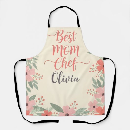 Beste Moeder Chef Bloemig Schort (Voorkant)