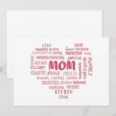 Beste moeder eigenschappen en moederkenmerken Invi Kaart (Voorkant / Achterkant)