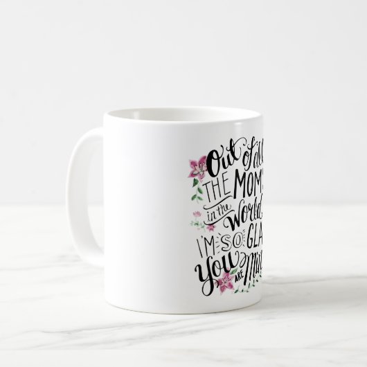 Beste Moeder Floral Quote Koffiemok (Voorkant links)
