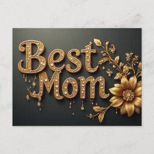 Beste Moeder Gouden Letters Briefkaart