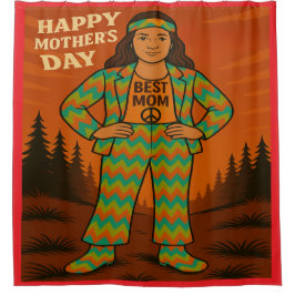Beste moeder Hippie Douchegordijn