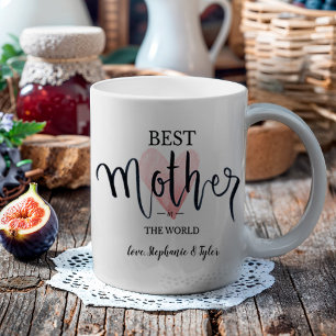 Beste moeder in de wereld Roze Waterverf Hart Koffiemok