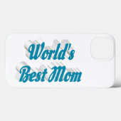 Beste moeder luchtblauwe tekst Case-Mate iPhone case (Achterkant (horizontaal))