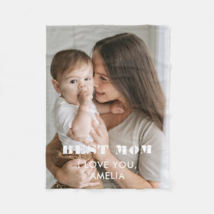 Beste Moeder Modern Foliage 1 Aangepaste Foto's Mo Fleece Deken