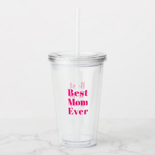 Beste moeder, Moederdag, moeder fuchsia roze helde Acryl Drinkbeker