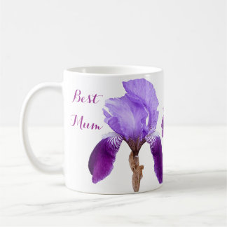 Beste moeder mooie paarse iris bloemrijke stijlvol koffiemok