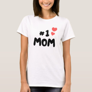 Beste moeder ooit – #1 Mama met Schattigee harten T-shirt