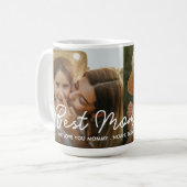 Beste moeder ooit 2 foto collage Moederdag harten Koffiemok (Voorkant links)
