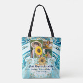 Beste moeder ooit 3 Foto Collage Blue Marble Tas (Achterkant)