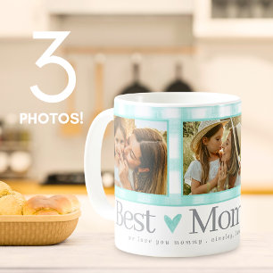 Beste moeder ooit 3 foto Gingham Hearts Moederdag Koffiemok