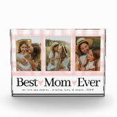 Beste moeder ooit 3 Foto Moederdag Gingham Hearts (Voorkant)