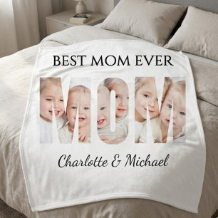 Beste Moeder Ooit 3 Foto's Uitgesneden Letters Fleece Deken