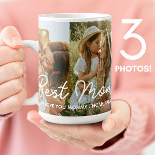 Beste moeder ooit 3 Photo Collage Moederdag Hearts Koffiemok