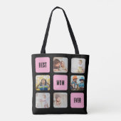 Beste moeder ooit 6 aangepaste fotocollage op zwar draagtas (Achterkant)