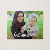 Beste Moeder ooit Aangepaste Foto Modern Wit Scrip Legpuzzel (Horizontaal)
