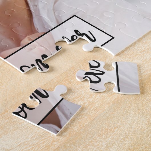 Beste moeder ooit aangepaste foto moderne script legpuzzel (Zijkant)