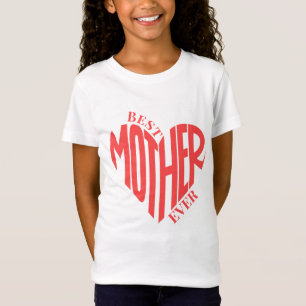 Beste moeder ooit, aangepaste naam hart t-shirt