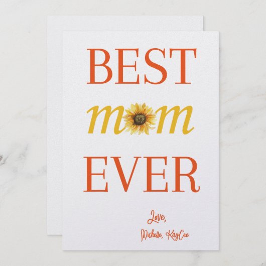 Beste moeder ooit, aangepaste zonnebloem Moederdag Kaart