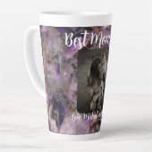 Beste Moeder ooit Abstract paarse kwarts marmer Latte Mok (Linkerhoek)
