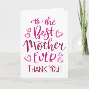 Beste moeder ooit Bedankt typografie in roze Kaart