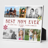 Beste moeder ooit Bloem 6 Fotocollage Keepsake Fotoplaat (Zijkant)